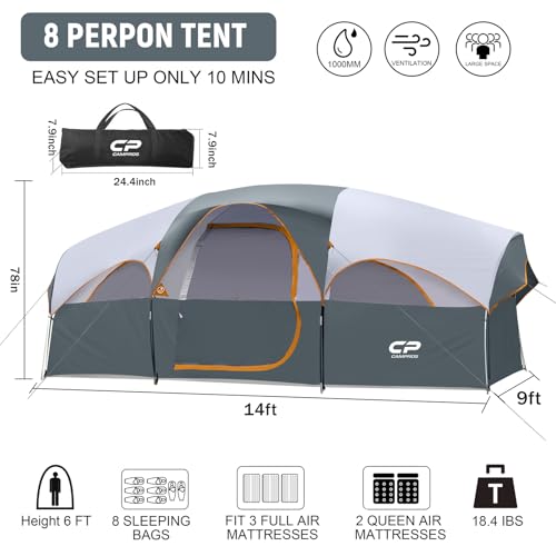 CAMPROS CP 8 Person Family Tent