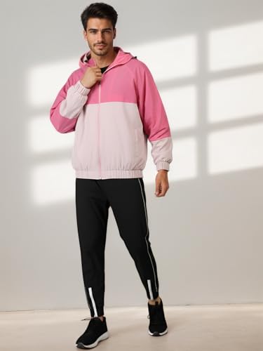 Image of CHKOKKO Sunscreen Jacket for Men Windcheater Hooded Zipper Sports Jacket | UV Protection | Sun Protective | Lightweight Water Resistant | Riding Biker | Outdoor Travel Gym Running