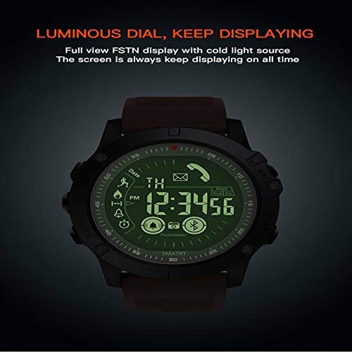 Rosebear Outdoor sporthorloge, waterdicht, Bluetooth 4.0, lange stand-by, tactische militaire polshorloge, stappenteller… - Image 6