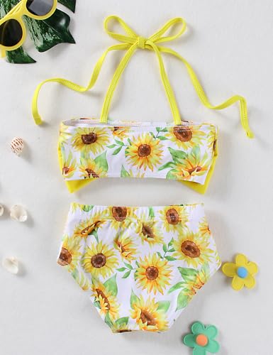 Toddler Girls Swimsuit Fruit Print Swimwear Kids Two Piece Bathing Suits Bowknot Beach Bikini Set 12M-5T3