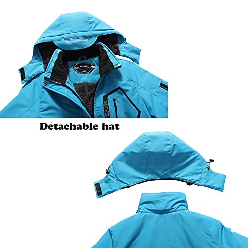 Suokeni Women's Waterproof Ski Jacket Warm Winter Snow Coat Hooded Raincoat X-Large #TOP3