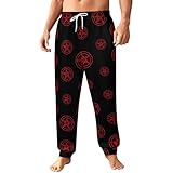 Baphomet Satan Satanic Sabbatic Goat Mens Athletic Workout Jogger Sweatpants for Men with Pocket and Drawstring L