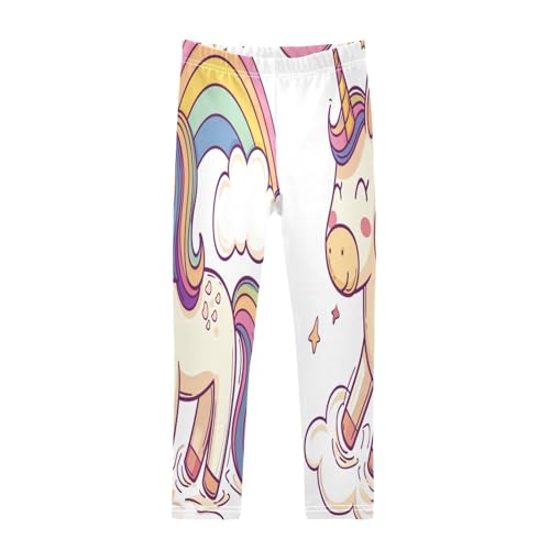 Toddler Girls Leggings Printed Yoga Pants Leggings Rainbow Hair Unicorn for Kids