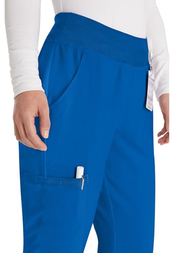 Dickies Women's Scrub Pants Natural Rise Tapered Leg Pull-On Bottoms with 7 Pockets and Knit Waistband DK005T, XL Tall, Royal - image 2