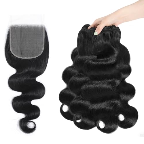 Human Hair 4 Bundles With 5x5 Hd Lace Closure 22