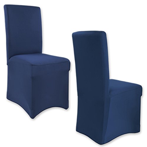 Gräfenstayn Universal-Stuhlhusse Henry in verschiedenen Farben für runde und eckige Stuhllehnen (Blau) - 4
