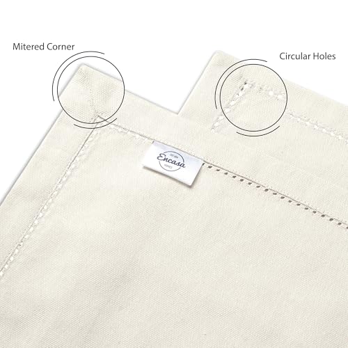 Miniatura 4 de Encasa Xo Camino De Mesa Puro Algodón Con Diseño Hilvanado Tamaño 40x183 Cm Natural - Lavable A Máquina