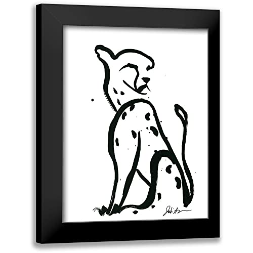 ArtDirect - Augustine, Jodi 15x18 Black Modern Framed Art Print Titled: Inked Safari I-Cheetah