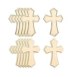 9 Inch 12 Pack Wooden Cross Unfinished Wood Crosses Unpainted Framed Cross for Homemade Crafts