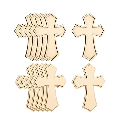 9 Inch 12 Pack Wooden Cross Unfinished Wood Crosses Unpainted Framed Cross for Homemade Crafts