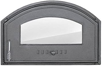 Puerta de horno de pizza, de hierro fundido con ventana para horno,  dimensiones exteriores: 700 x 460 mm, dirección de apertura: derecha.:  Amazon.es: Jardín