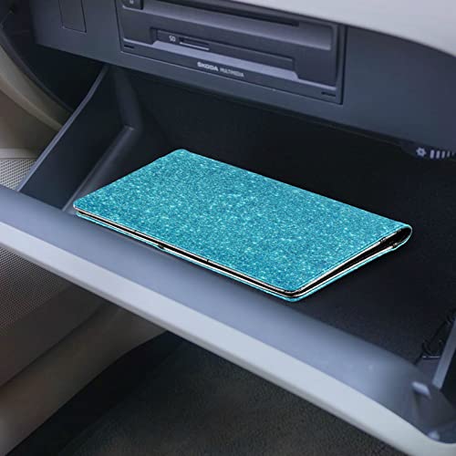 Organizador para auto de cuero azul miniatura 6