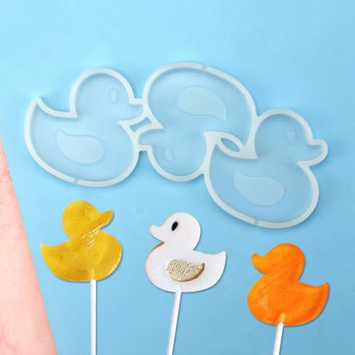 mostsom 2pcs/lot Silicone Lollipop Mold DIY Chocolate Jelly Duck Shape Cake Molds Reusable mold Baked Dessert non-stick Mould Kitchen Tools (D_ Duck)