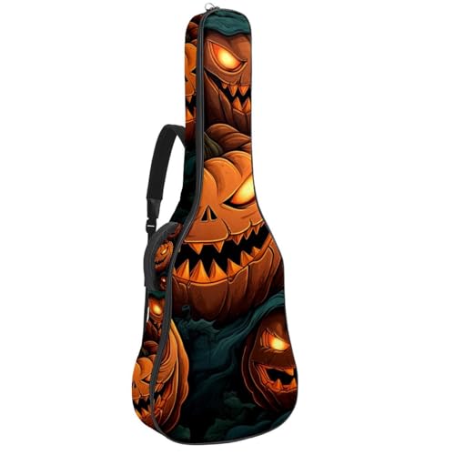 Housse guitare acoustique 101cm en tissu Oxford premium étanche et détails Art Citrouille