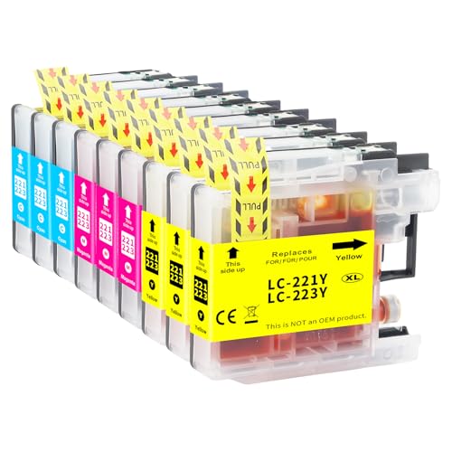 Yowell 9X LC223XL Farbe Patronen Kompatibel für Brother LC223 XL LC-223 Cyan Magenta Gelb Patronen für Brother MFC-J5320DW MFC-J4420DW DCP-J562DW MFC-J480DW MFC-J880DW DCP-J4120DW