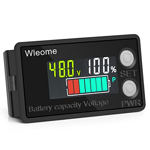 Battery Monitor, Ipx7 Waterproof 8-100V Digital Battery Capacity Tester, Percentage Level Voltage Battery Capacity Switch Meter 12V 24V 48V Lcd Display Marine Rv Battery Power Indicator Panel #TOP1