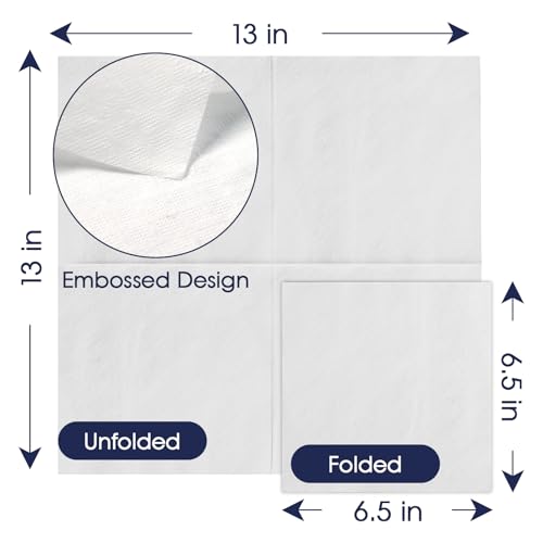 JollyPack 1000 Count White Paper Napkins - 1-Ply 6.5 x 6.5 Folded Bulk Disposable Beverage Cocktail Napkins, Dinner Paper for Restaurants, Bars and Parties - 13 x 13 Unfolded - Image 3