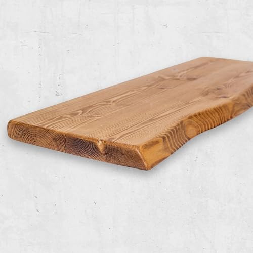 Chill House Waney/Live Edge Estante Flotante rústico 29 cm x 4.4 cm, Teca, 90cm