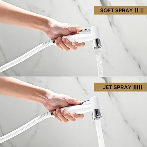 Image of Purrfectzone Bidet Sprayer for Toilet, Bidet Sprayer for Feminine Wash, Premium Stainless Steel Jet Spray for Toilet, Wall-Mounted or Toilet Tank Mounted - White /Chrome