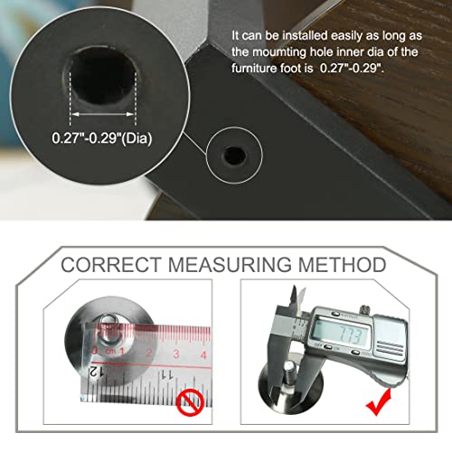 Sourcingmap M8 x 10 x 22mm Furniture Glide Leveling Feet Adjustable Leveler Floor Protector for Table Desk Cabinet Leg 10 Pack - Image 3