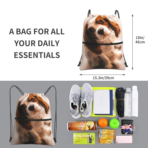 Cavalier King Charles Spaniel Classic Gym Sack Outdoor Casual Drawstring Bag4