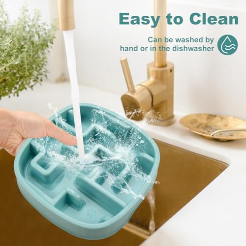 Joyfia Slow Feeder Dog Bowl, Anti-Choking Puzzle Feeding Bowl for Dry, Wet & Raw Food, Slow Down Eating, Prevents Overeating, Puppy Training, Maze Dog Dishes for Small Medium Breeds Cats Pets (Blue) – Bild 6