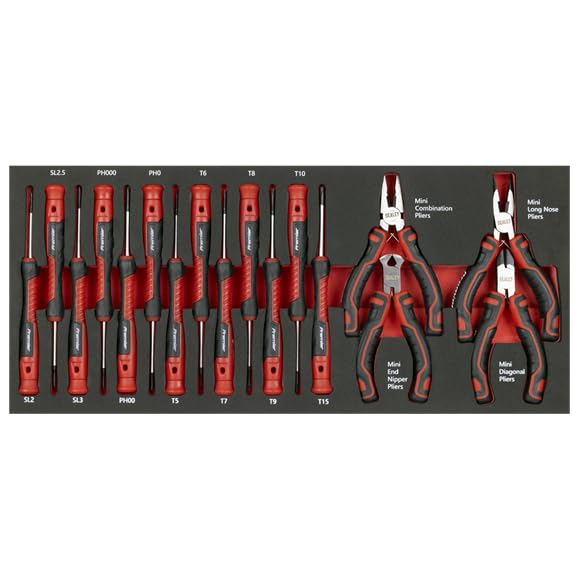 Sealey Hassas Tornavida & Mini Pense 17 Parça Set