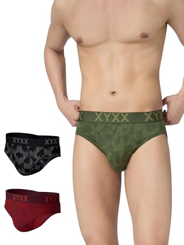 Image of XYXX Metrix Cotton Modal Brief for Men | Snug Fit with Anti-roll no-Marks Waistband | Printed Underwear for Men Combo