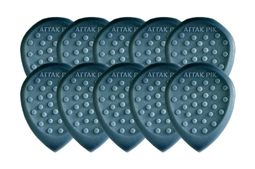 Acoustik Attak STEALTH III Jazz 3 Guitar Picks No-Slip 3D Grip Beveled Tip Glow in the Dark Precision Picks for Electric & Acoustic Guitar | Carbon Fiber Nylon (10 Pack Cobalt)