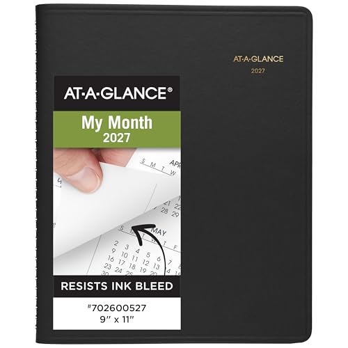 AT-A-GLANCE 2027 Planner Monthly 15-Month Jan-Mar 9 x 11 Unruled Daily Blocks Black (702600527)