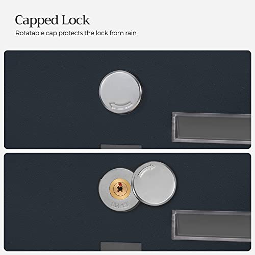 SONGMICS roestvrijstalen brievenbus, brievenbus aan de wand, slot met koperen slotcilinder, krantenvakje, raam… - Afbeelding 4