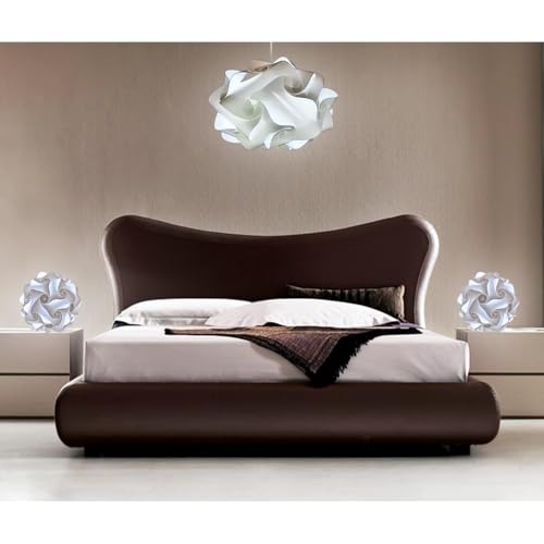 Lampadesign Bellissimo Set illuminazione moderna Camera da letto LAMPADARIO design moderno UFO 50 cm + 2 Lampade sfera da comodino comodini Abat jour di design bianco Lampadina Luce fredda led puzzle