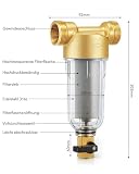 Wypłukiwalny filtr dokładny z adapterem: 1" - G3/4" MNPT kran filtr wody kombinacja filtrów wielokrotnego użytku do filtracji wody pitnej wąż do wody studziennej (1 cal)
