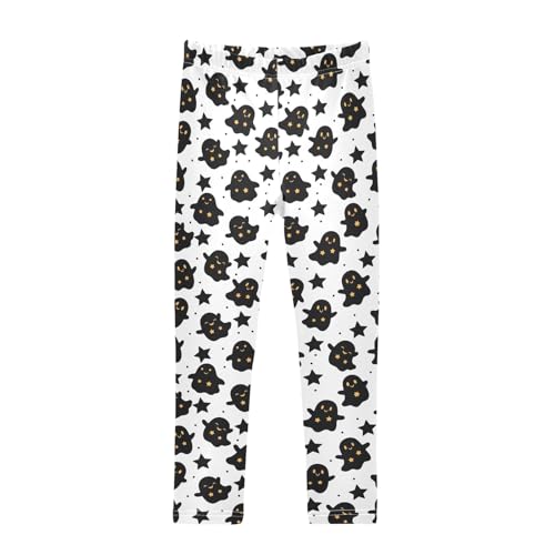 Girls' Athletic Leggings Ankle Length Yoga Dance Pants Kids Teen 4T Black Ghost