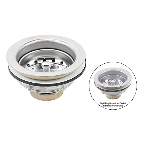 Desagüe cesta colador para fregadero 3-1/2 a 4 pulg acero miniatura 3