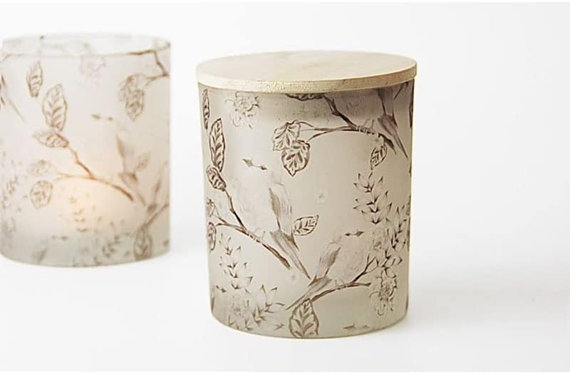 Candlestick Holder Indoor Glass Candle Holder with lid Candle lamp Cup Decorative Ornaments Suitable for Living Room Bedroom Dining Room Decor Candle Holder(C)