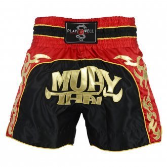 Short de Muay Thai Playwell Tribal noir en taille L pour la compétition