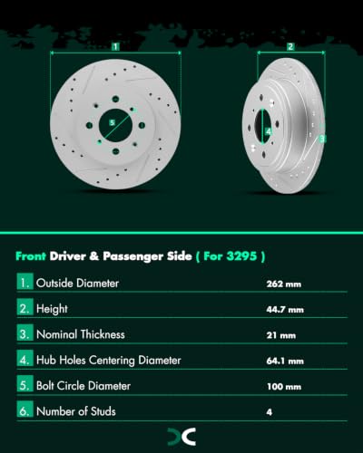 Image of [SCITOO Brake Kits] - (4) Front and Rear Drilled and Slotted Brake Rotors (8) Ceramic Pads for 1999-2000 for Honda Civic | Fit For Honda For Civic 1999-2000