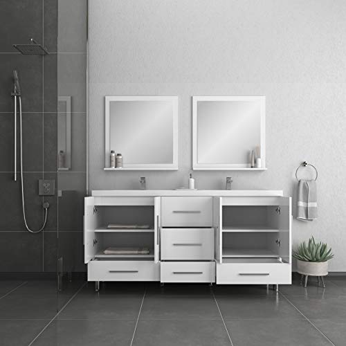 Alya Bath Ripley Bathroom Vanity, 67", White #TOP5