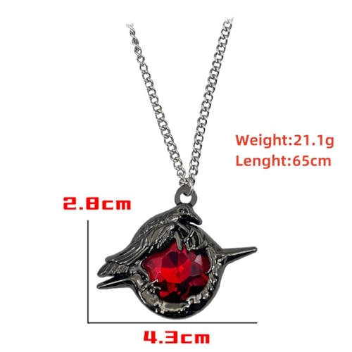 Image of Game LAD Sylus Crow Cosplay Badge Necklace Alloy Red Gem Brooch Lapel Pins Jewelry Bag Costume Accessories Prop Gifts