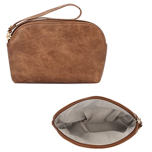 HKCLUF Crossbody Bag Purse for Women Set Leather Hobo Handbag Purse and Wallet Set With 2PCS Adjustable Guitar Strap Crossbody Purse(T-Brown) - Thumbnail 6