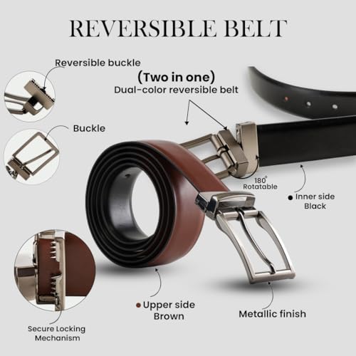 Image of Man's Gift Set | Combo with Wrist Watch, Reversible Belt, Leather Wallet & Long-Lasting Perfume | Gift For Man | Birthday gift for Husband | gift for Boyfriend |rakhi gift for brother