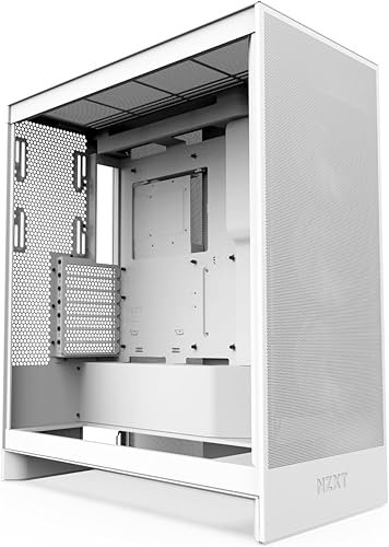 NZXT H7 Flow RGB 2024 Mid-Tower ATX Airflow Case - Includes 360mm RGB Single-Frame Fan Unit | Supports Bottom Fans for Dedicated GPU Cooling - Cable Management - White - CM-H72FW-R1