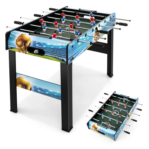 GOPLUS 2 in 1 Tischkicker, Kickertisch mit abnehmbaren Beinen, 2 Bällen & 2 manuellen Punktezählern für Kinder, Teenager, Erwachsene, Tischfußballspiel für Party und Spielzimmer