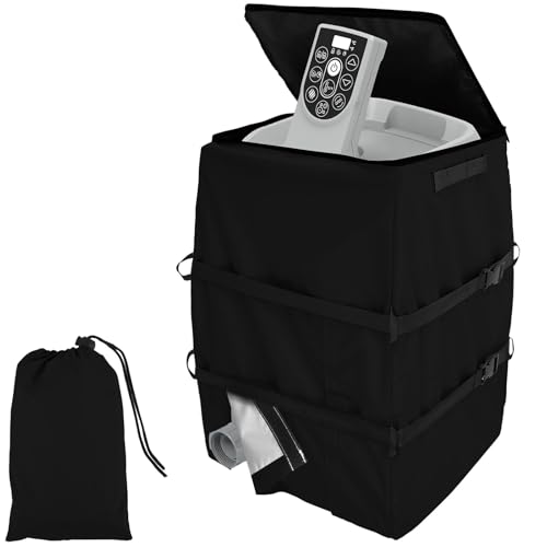 LCZNXJJY Hot Tub Spa Heater Pump Cover Waterproof Hot Tub Pump Cover Insulated Pump Cover w Zipper Opening Fits Inflatable Hot Tub Pump w 3 Connecting Tubs, All Weather Protection, Cover Only (Black)