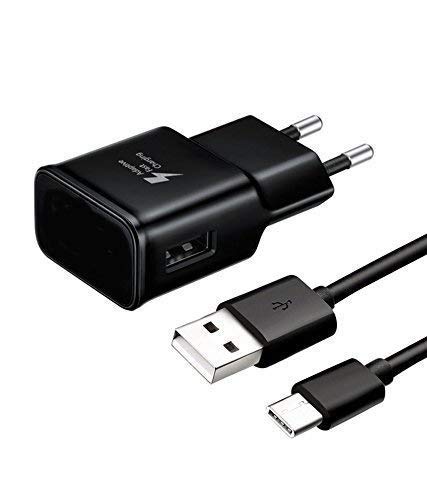 Original 15 Watt USB Type C Super Fast Adapter Charger Compatible for Samsung Galaxy S8 | S8 Plus (Adapter and Cable) Black