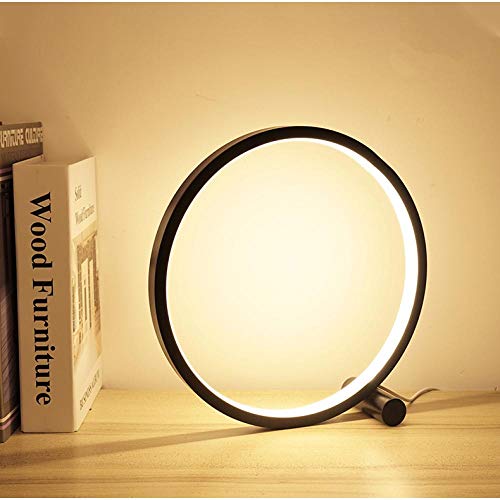Preisvergleich Produktbild JIJIU Nachtlicht Helle Moderne Nachttisch LED Lampe Schlafzimmer. D15CM 5500k Schwarz