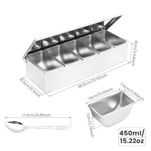 Almacenamiento de condimentos de acero inoxidable de alta calidad para chefs domésticos 8