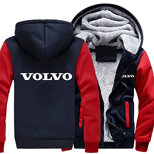 LYANXI Herren Hoodie Sweatshirt - für VOLVO Print Winter Warm Sweatshirt Baseball Uniform Langarm Reißverschluss Jacke Cover