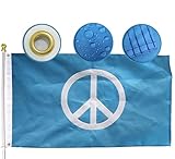 Premium World Peace symbols Flag 3x5 Ft Large Double Sided Embroidered |Quadruple Stitched Fly Ends| Love Peace Flags For outdoors House Decoration Banner